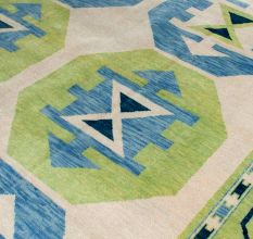 Pastel Tribal Handknotted Wool Rug